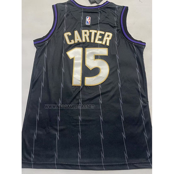 Camiseta Toronto Raptors Vince Carter NO 15 Ciudad 2024-25 Negro